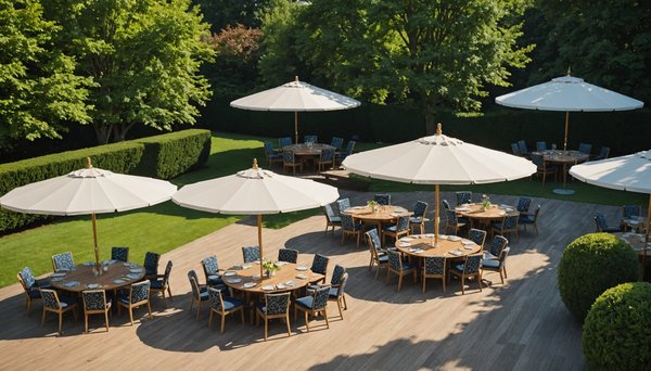 Choisissez le parasol idéal pour vos événements : toutes tailles disponibles